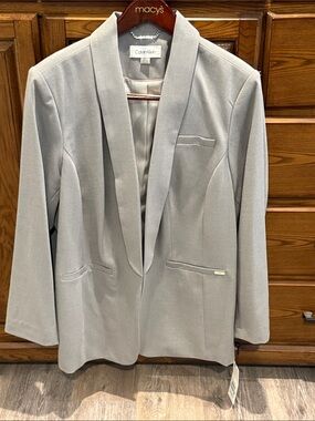 Calvin Klein Light Gray Shawl Lapel Blazer